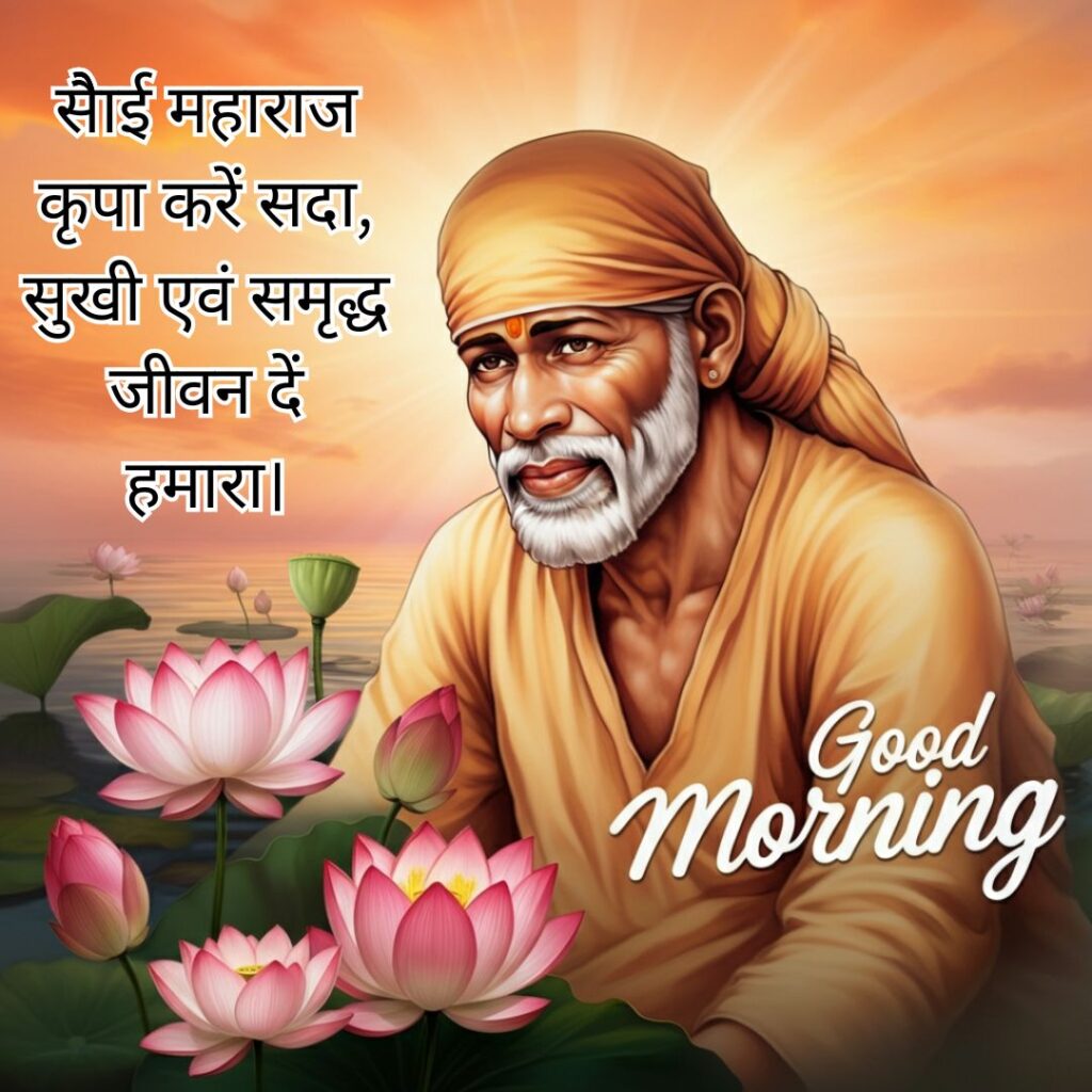 Sai-Baba-Good-Morning-Images-with-lotus-flowers